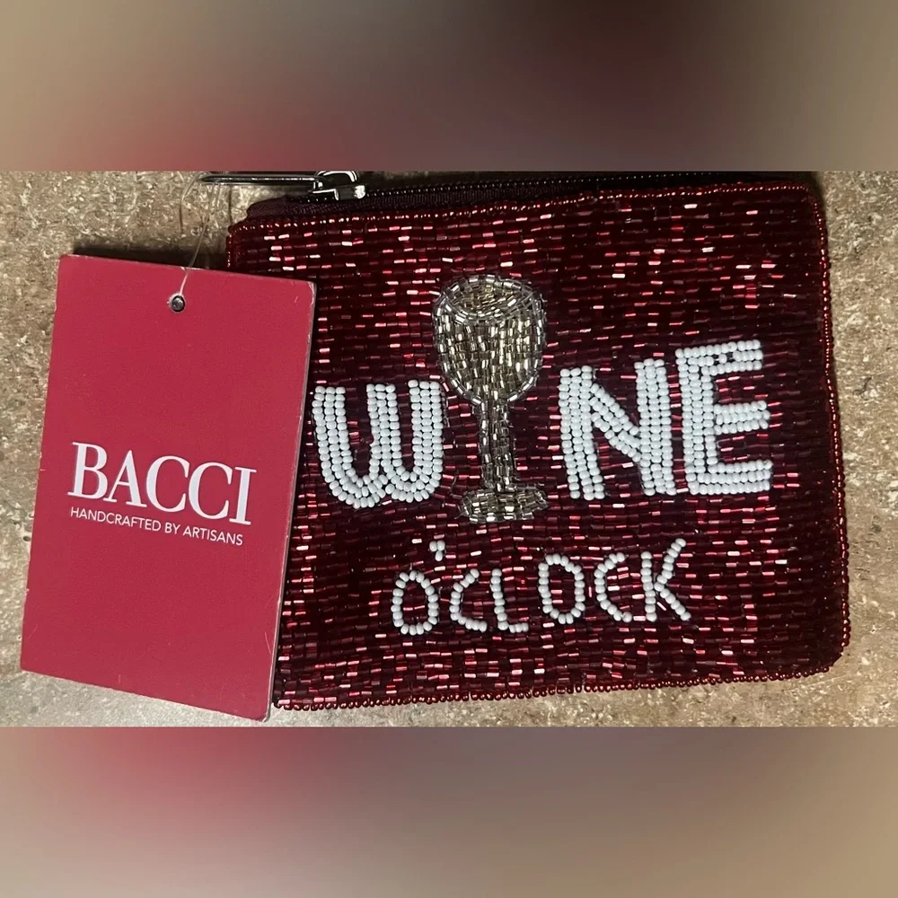 Bacci Wine Beaded Clutch - Picture 1 of 4